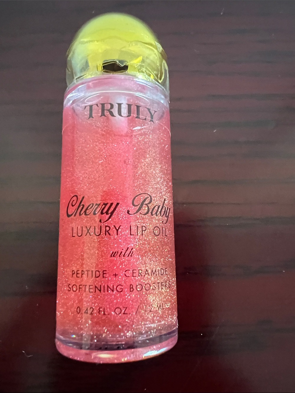 TRULY Cherry Baby Luxury Lip Oil - Shimmery Coral Pink